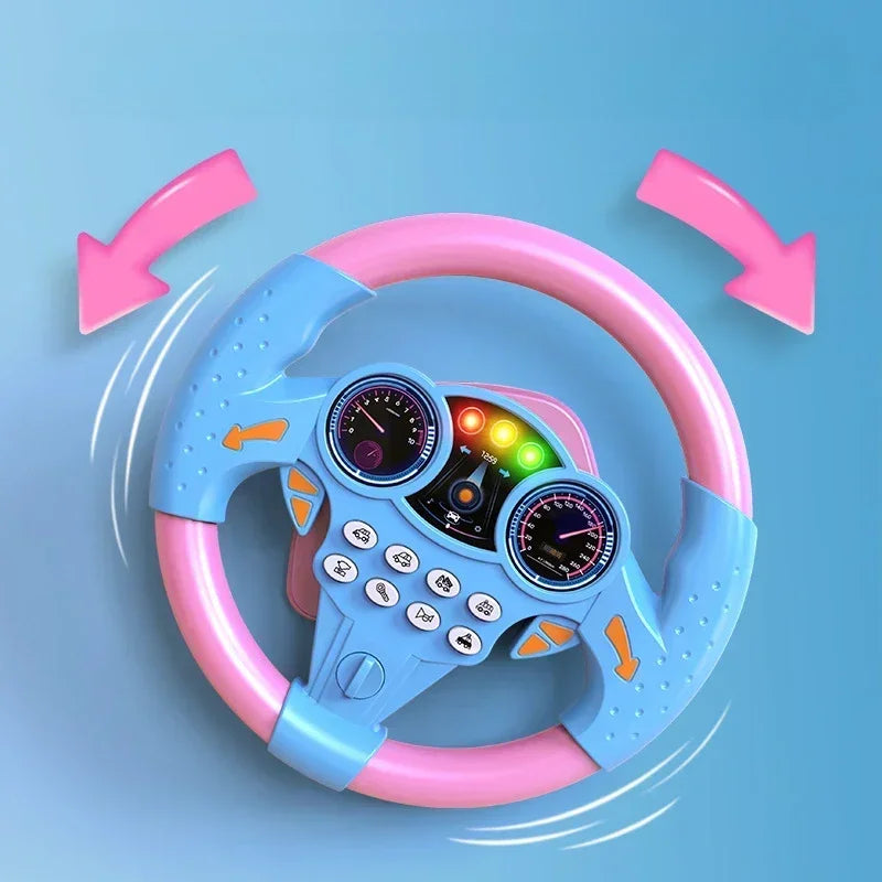 Infant Shining Simulation Steering Wheel Toys Children's Toy Kids Early Education Copilots Stroller Steering Wheel Vocal Toys