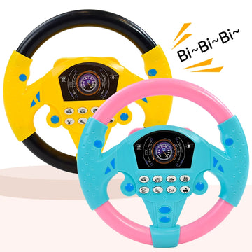 Eletric Steering Wheel Toy with Light Sound for Baby Kids Educational Portable Simulated Driving Steering Wheel Vocal ToysToys