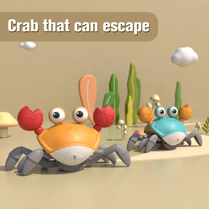 Dancing Crab Escape Crabs Baby Crawling Crab Musical Dancing Moving Toy Run Away Toy for Babies Crawling Interactive Toys